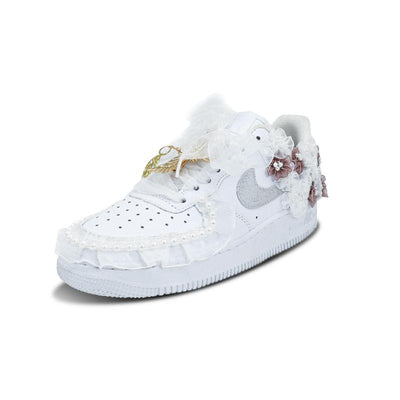 Custom White wedding shoes Air Force 1 – hand-painted custom sneakers | DiySneakers
