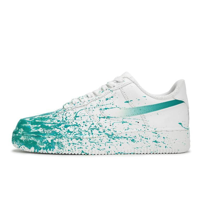Custom Free scene for and Air Force 1 White Green – hand-painted custom sneakers | DiySneakers