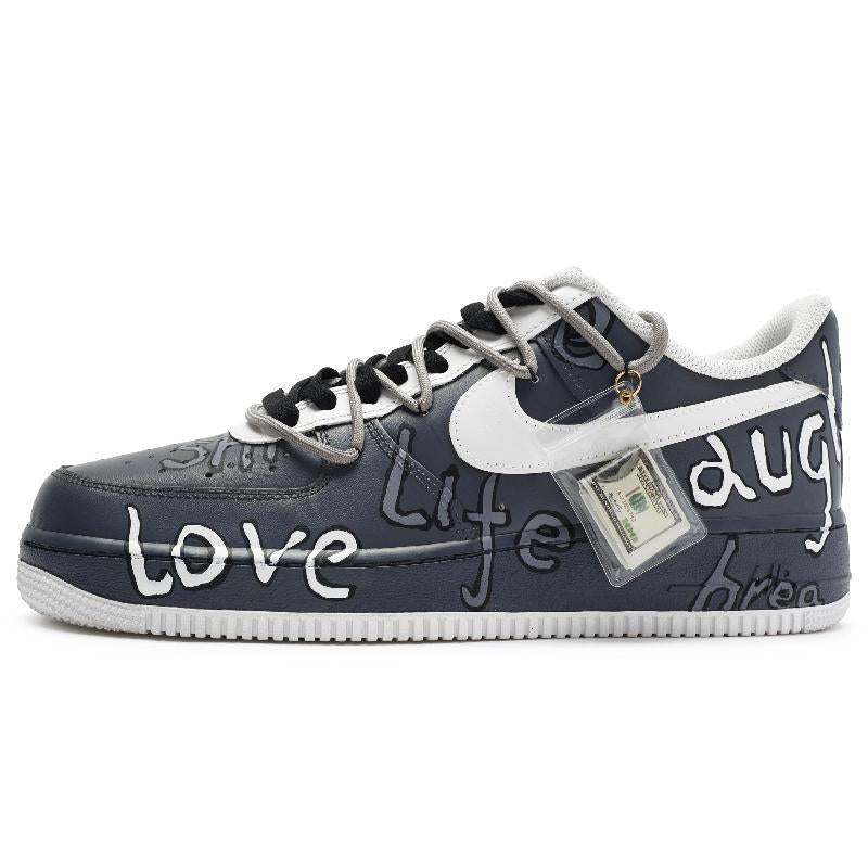 Custom A simple life in black and white for Air Force 1 – hand-painted custom sneakers | DiySneakers