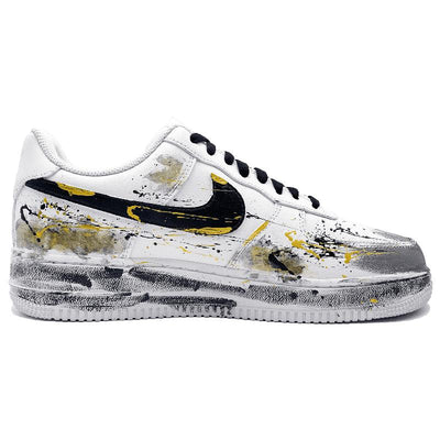 Custom Black ink flows with gold Air Force 1 Ink/Gold – custom sneakers view 2 | DiySneakers