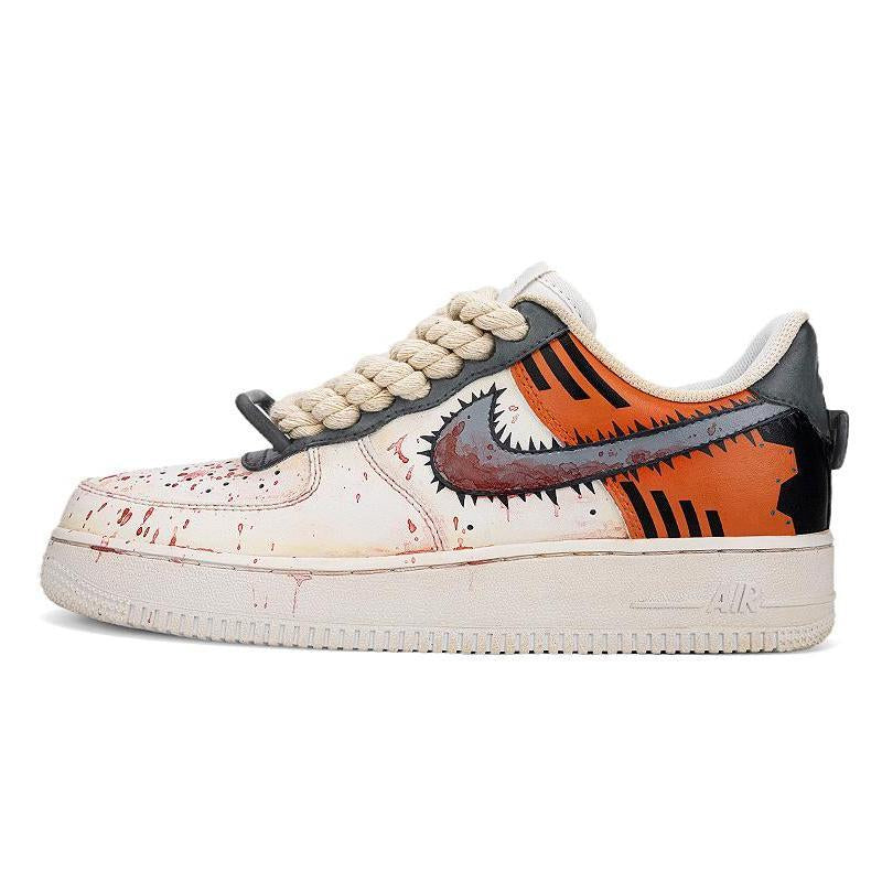 Custom AF1 Tiger Roar Thick Hemp Rope Air Force 1 – hand-painted custom sneakers | DiySneakers