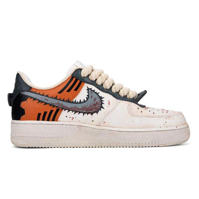 Custom AF1 Tiger Roar Thick Hemp Rope Air Force 1 – custom sneakers view 2 | DiySneakers
