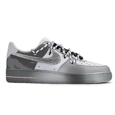 Custom "Starry Sky Story" Air Force 1 Gray/Pink – custom sneakers view 2 | DiySneakers