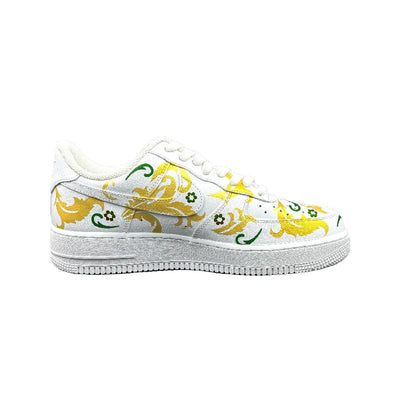 Custom St. Mary High School Air Force 1 White/Gold – custom sneakers view 2 | DiySneakers