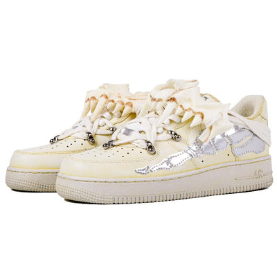 Custom Male ancient fossils Air Force 1 Beige/Yellow – custom sneakers view 2 | DiySneakers