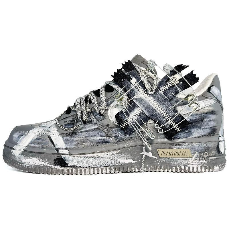Custom Zipper Deconstruction Air Force 1 – hand-painted custom sneakers | DiySneakers