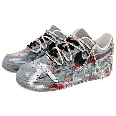 Custom Red desert Air Force 1 Black/Red – custom sneakers view 2 | DiySneakers