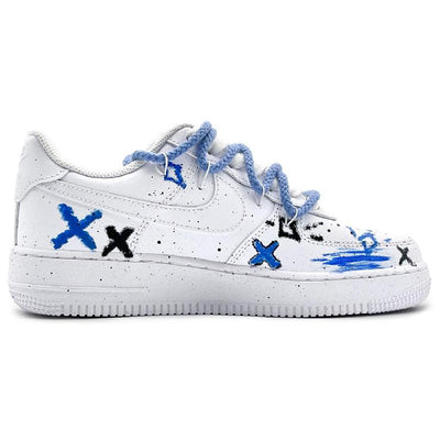 Custom Crayon drawing 2.0 blue Air Force 1 White/Black/Blue – custom sneakers view 2 | DiySneakers