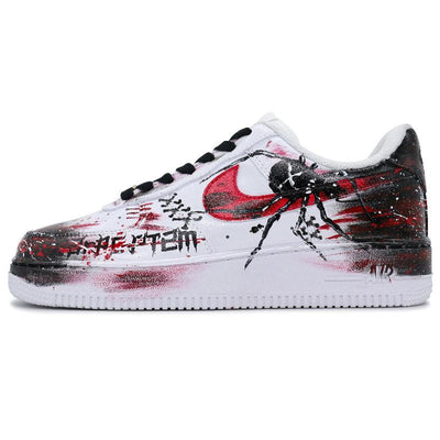 Custom Under the male spider web Air Force 1 Red/Black/White – custom sneakers view 2 | DiySneakers