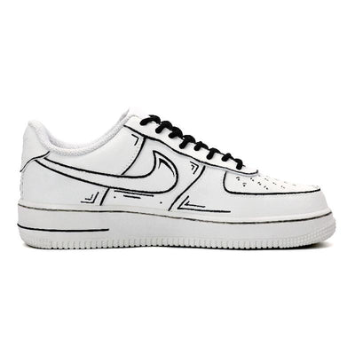 Custom Fall into the metaverse Air Force 1 Black/White – custom sneakers view 2 | DiySneakers