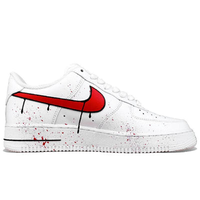 Custom Chinese-style red hook ink-wash painting Air Force 1 Black/Red – custom sneakers view 2 | DiySneakers