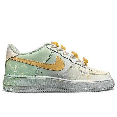 Custom Utopia Air Force 1 Green/Yellow – custom sneakers view 2 | DiySneakers