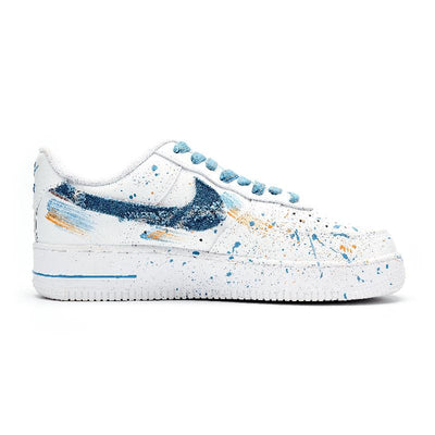 Custom Blue daisies Air Force 1 White – custom sneakers view 2 | DiySneakers
