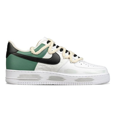 Custom Bamboo Language Air Force 1 White/green – custom sneakers view 2 | DiySneakers