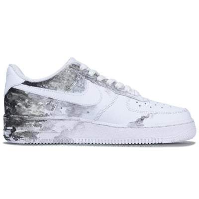 Custom The male style is like a dragon raising its head and soaring with joy Air Force 1 Black/White/Red – hand-painted cu…