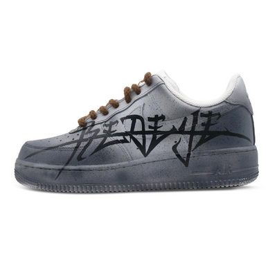 Custom retro Boy gradient grey Air Force 1 – hand-painted custom sneakers | DiySneakers