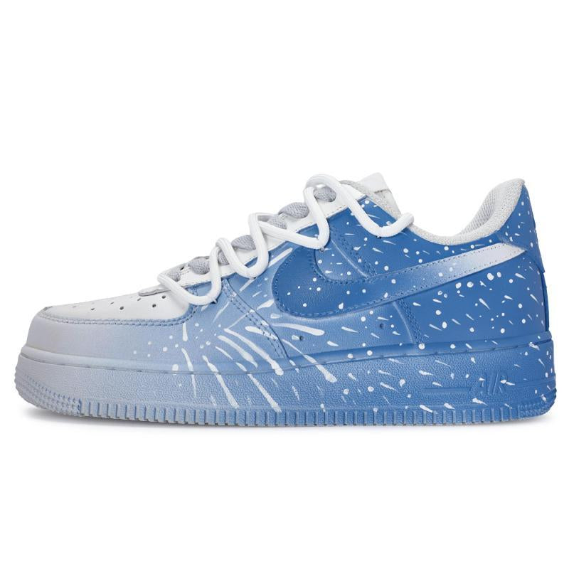 Blue winter-fireworks custom sneakers for men