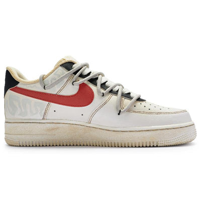 Custom perception beige and red Air Force 1 – custom sneakers view 2 | DiySneakers