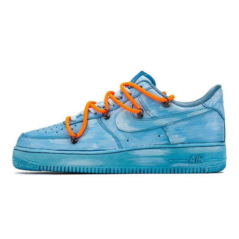 Custom AF1 OW Blue Art Gallery Air Force 1 – hand-painted custom sneakers | DiySneakers