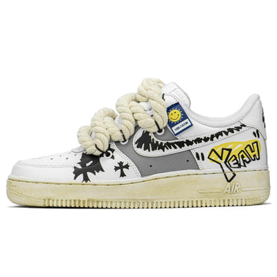 Custom AF Smiling Face Graffiti Air Force 1 – custom sneakers view 2 | DiySneakers