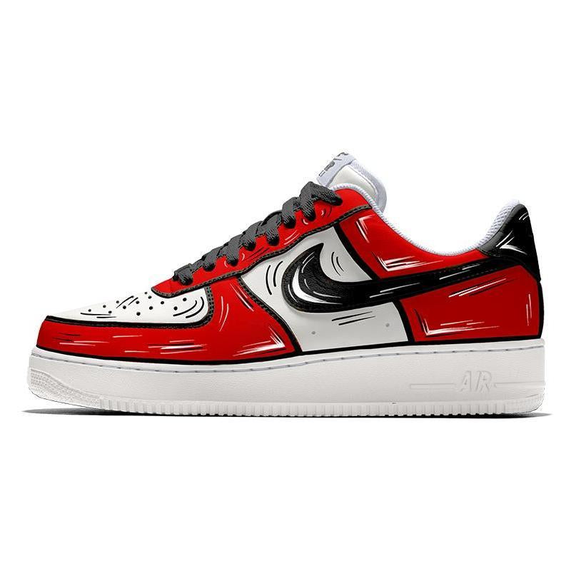 Custom A Chicago in the style of 2D comics Air Force 1 Low Skate shoes Male – hand-painted custom sneakers | DiySneakers