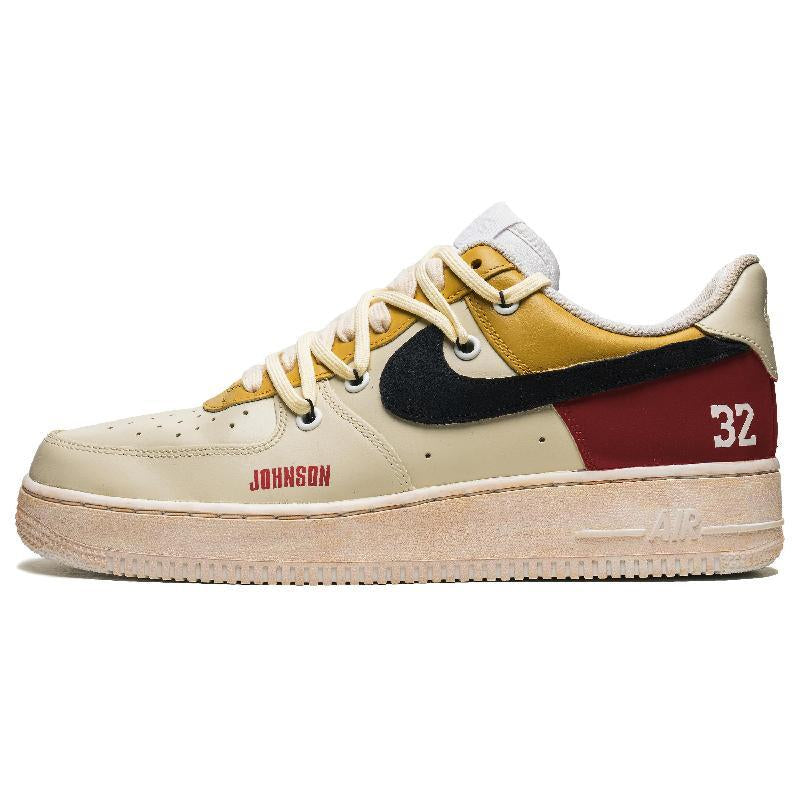Custom Yuedong Orange Color Air Force 1 Beige/yellow/red – hand-painted custom sneakers | DiySneakers