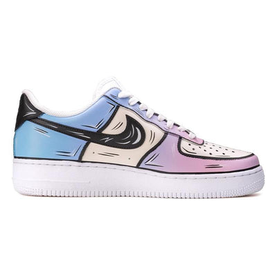 Custom Cotton candy 2D blue and white powder Air Force 1 – custom sneakers view 2 | DiySneakers
