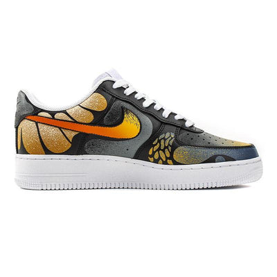 Custom Male butterfly transformation Liang Shanbo Air Force 1 Black/yellow – custom sneakers view 2 | DiySneakers