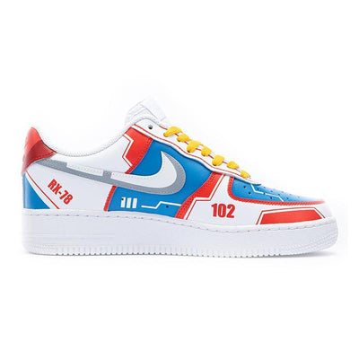 Custom mechanical style white, red and blue Air Force 1 White – custom sneakers view 2 | DiySneakers