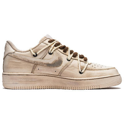 Custom The man coffee is dyed with the letter "S" Air Force 1 Beige – custom sneakers view 2 | DiySneakers