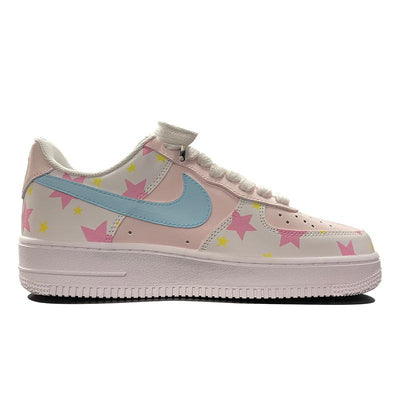 Custom pink stars Air Force 1 – hand-painted custom sneakers | DiySneakers