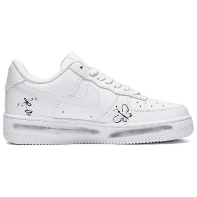 Custom The male smiling little flower is in black and white Air Force 1 Black/White – custom sneakers view 2 | DiySneakers