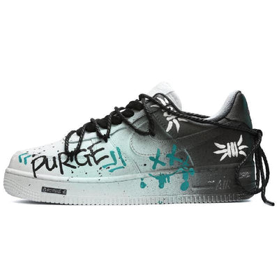 Custom dynamic summer black and green Air Force 1 Black/Green – hand-painted custom sneakers | DiySneakers