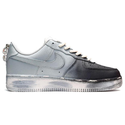 Custom gradient black, white and blue Air Force 1 University Blue/Black/White – custom sneakers view 2 | DiySneakers