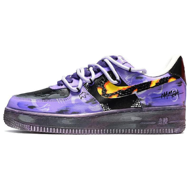 Custom The snake skin is black, yellow and purple Air Force 1 Black, Yellow, Violet – hand-painted custom sneakers | DiySn…