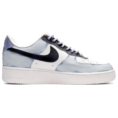 Custom street graffiti in black, white and blue Air Force 1 – hand-painted custom sneakers | DiySneakers