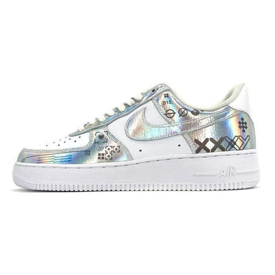 Custom Reprinted Glow-In-The-Dark Video Game 2D Style Air Force 1 White – custom sneakers view 2 | DiySneakers