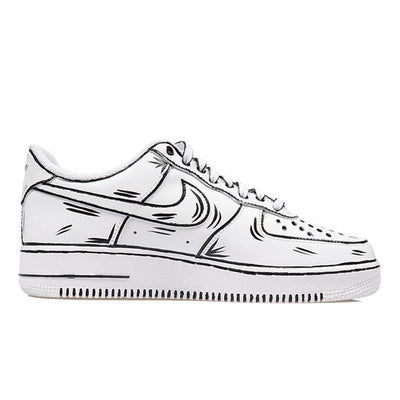 Custom The same style of black and white in the 2D world for both and Air Force 1 – hand-painted custom sneakers | DiySnea…