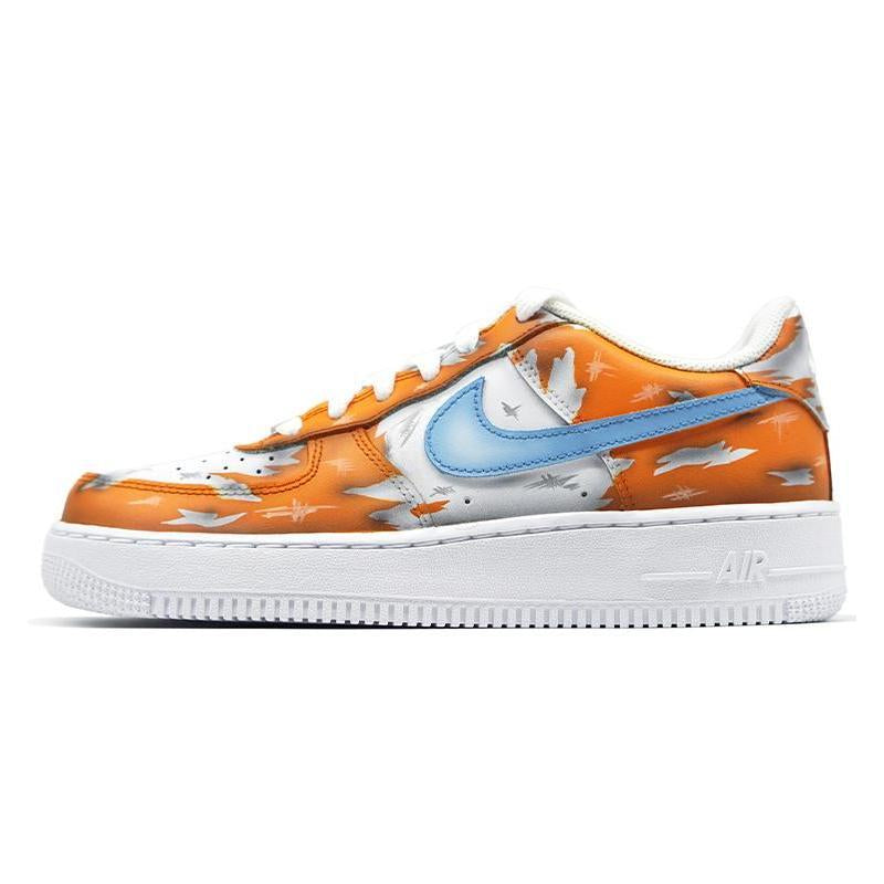 Orange anime-inspired hero graphic custom sneakers for men