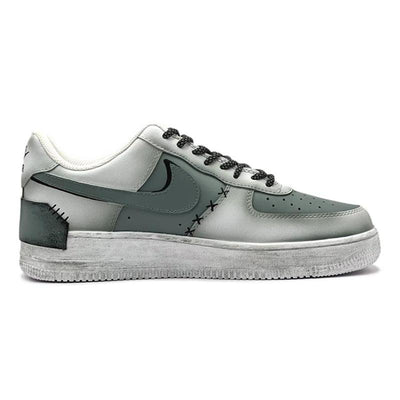 Custom Veneer customization Air Force 1 Grey/Green – hand-painted custom sneakers | DiySneakers