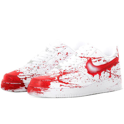 Custom Suspect X, both male and female Air Force 1 Red/white – hand-painted custom sneakers | DiySneakers
