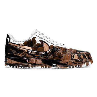 Custom ink-wash painting Air Force 1 Brown/Black – hand-painted custom sneakers | DiySneakers