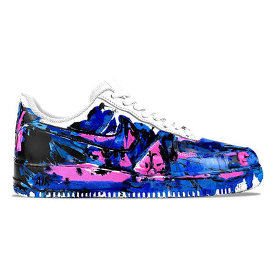 Custom blue and pink style Male Air Force 1 Low Skate shoes – hand-painted custom sneakers | DiySneakers