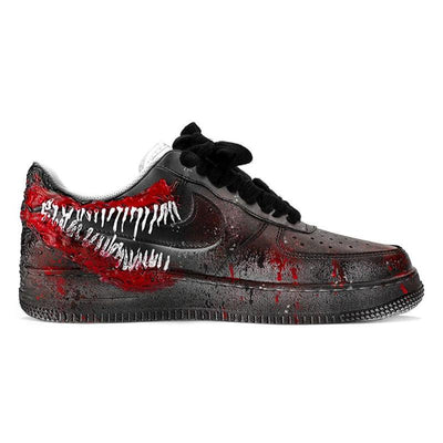 Custom Superhero Venom is black and red Air Force 1 Black/Red – custom sneakers view 2 | DiySneakers