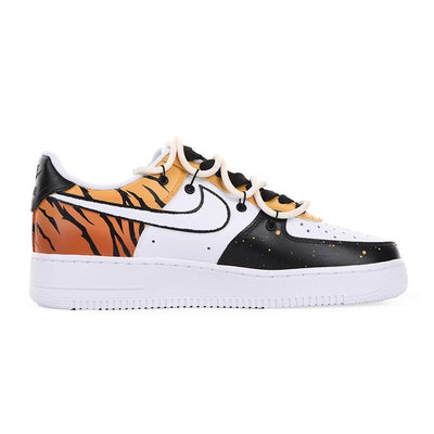 Custom hand-painted black and orange tiger pattern Air Force 1 Black/Orange – hand-painted custom sneakers | DiySneakers
