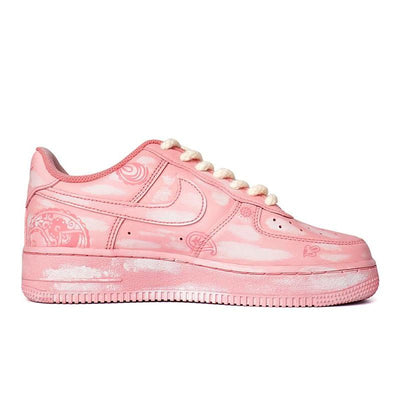 Custom The cashew flower of the and scratch-off lottery is worn out Air Force 1 – custom sneakers view 2 | DiySneakers