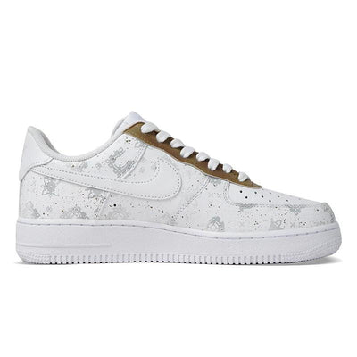 Custom and incomplete silk sneakers Air Force 1 Grey/white – custom sneakers view 2 | DiySneakers