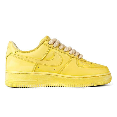 Custom dyed board shoes in yellow QD Air Force 1 – custom sneakers view 2 | DiySneakers