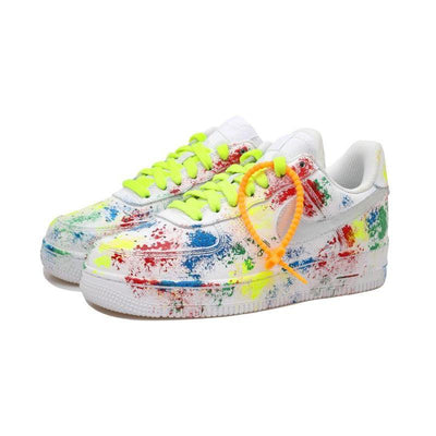 Custom Colorful ink-splashing male Air Force 1 White/Red/Yellow/Green/Blue – custom sneakers view 2 | DiySneakers