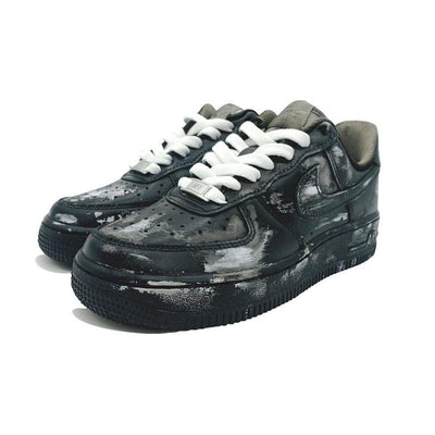 Custom style with aged scratches in black Air Force 1 Black – custom sneakers view 2 | DiySneakers
